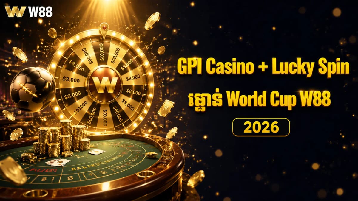 រង្វាន់ GPI Live Casino + Daily Lucky Spin — ប្រូម៉ូសិន World Cup 2026 | W88
